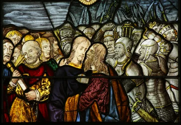 Fenster, das den Verrat Christi in Gethsemane darstellt, 1500-10